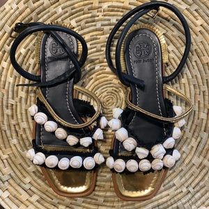 Tory Burch Sinclair Seashell Ankle Wrap Sandal
